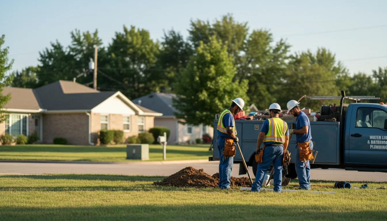 Residential water line and bathroom plumbing service in Whipple, OH